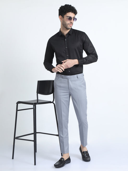 Black Double Pleated Formal Pants